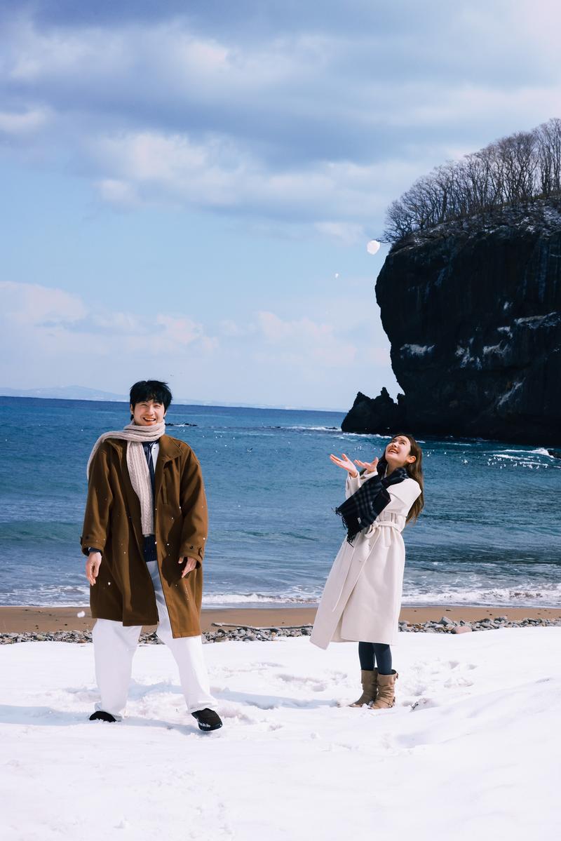 小樽悬崖海边 第42张 日本婚纱照 日本旅拍 小樽婚纱照 日本尼鹿摄影