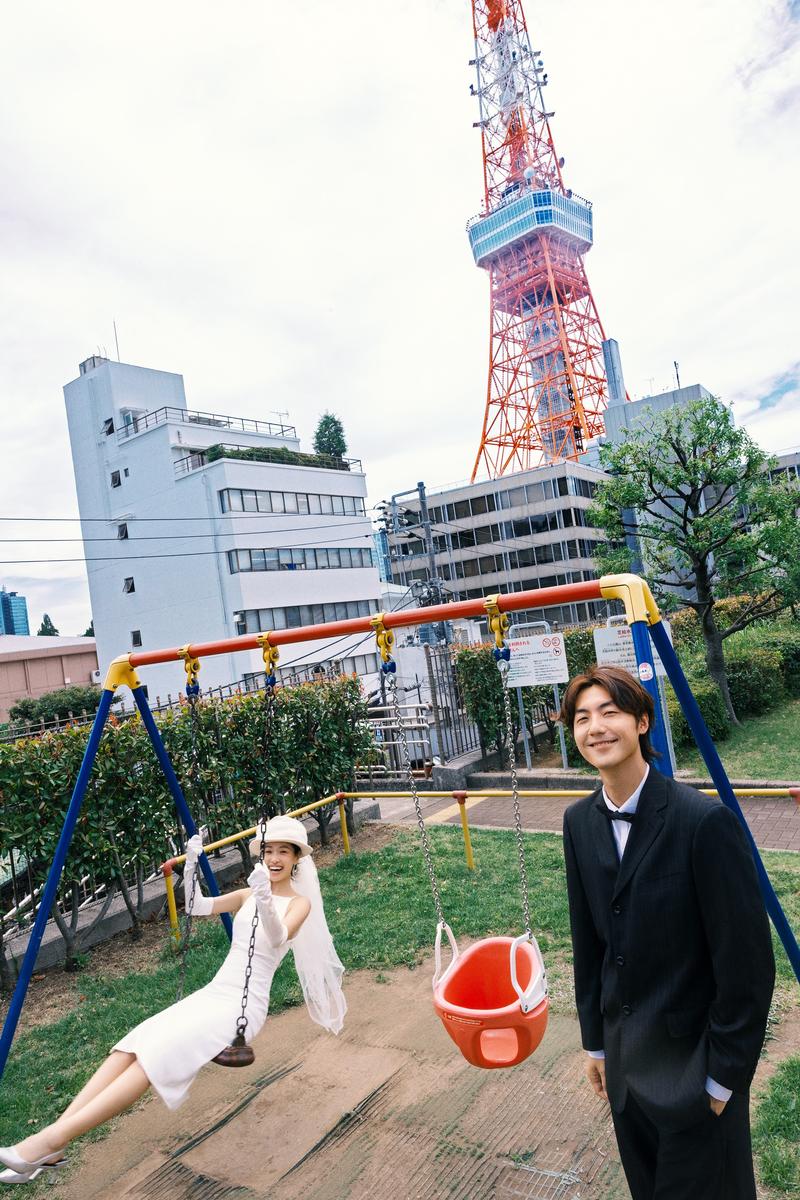 东京塔下 第20张 日本婚纱照 日本旅拍 东京旅拍 日本尼鹿摄影