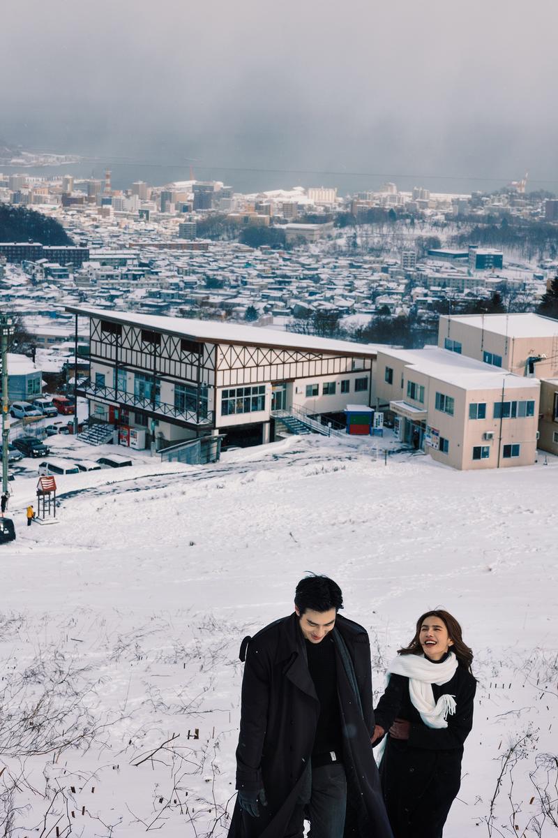 北海道的小樽天狗山 第119张 日本婚纱照 日本旅拍 北海道婚纱照 小樽婚纱照 日本雪景婚纱照 日本尼鹿摄影
