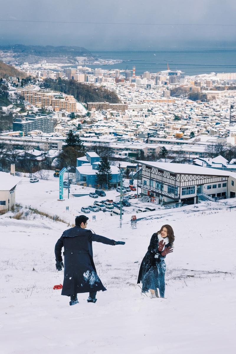 北海道的小樽天狗山 第132张 日本婚纱照 日本旅拍 北海道婚纱照 小樽婚纱照 日本雪景婚纱照 日本尼鹿摄影