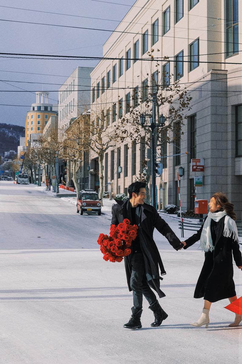 北海道的小樽天狗山 第27张 日本婚纱照 日本旅拍 北海道婚纱照 小樽婚纱照 日本雪景婚纱照 日本尼鹿摄影