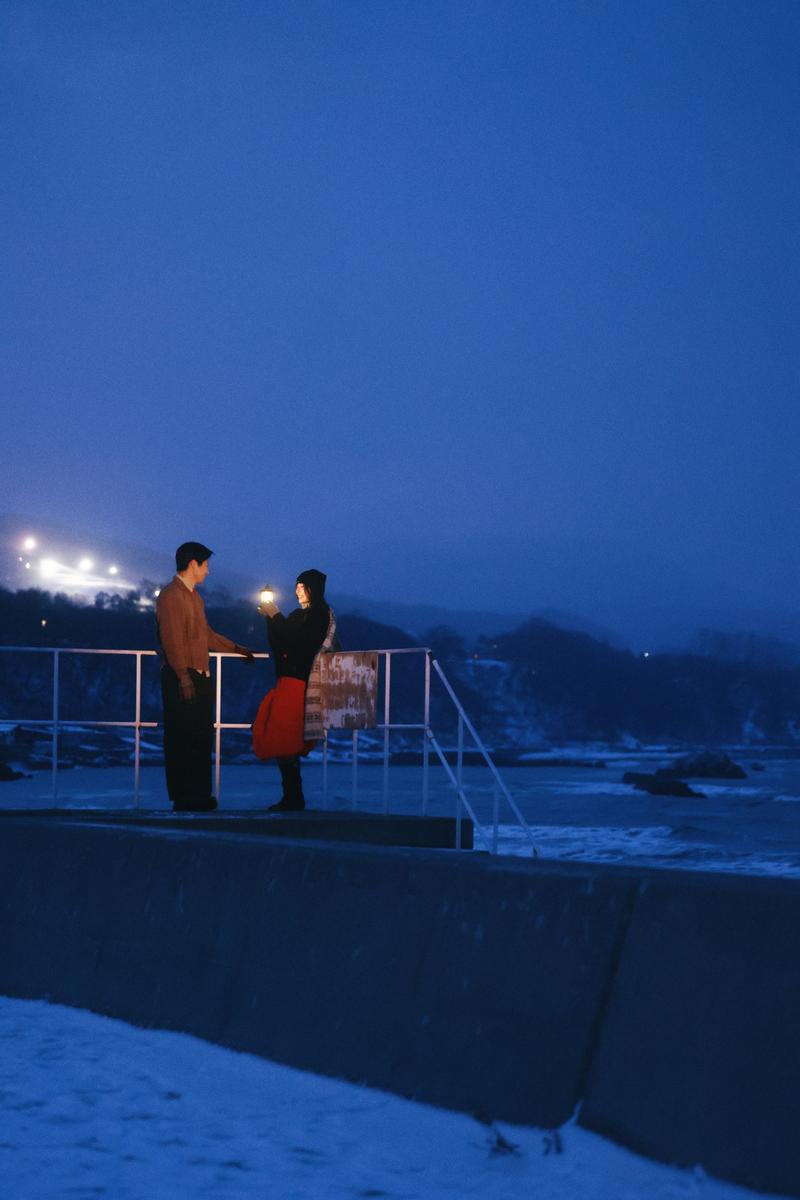 北海道 钱函海边蓝调时刻 日本婚纱照 日本旅拍