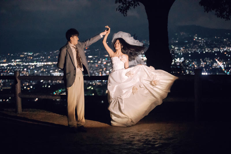 若草山夜景婚纱照 日本婚纱照 日本旅拍