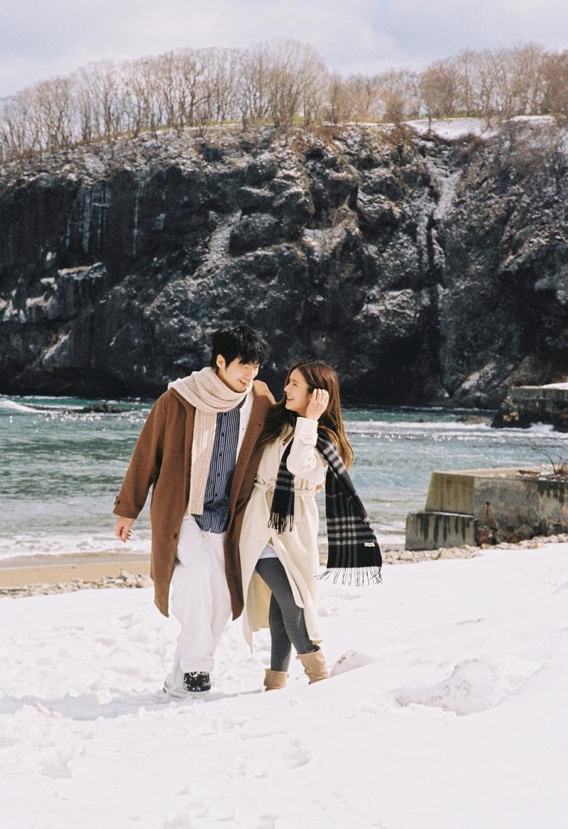 小樽悬崖海边 第41张 日本婚纱照 日本旅拍 小樽婚纱照 日本尼鹿摄影