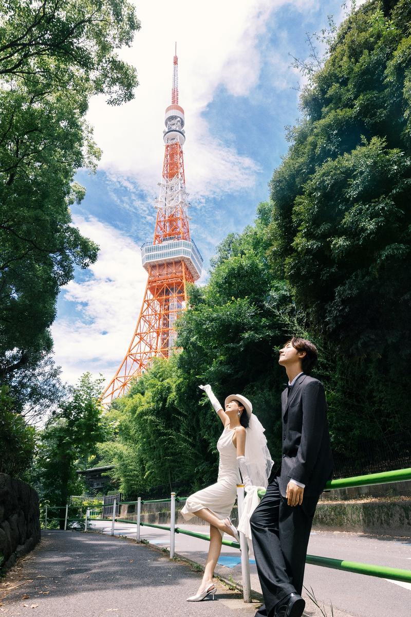 东京塔下 第15张 日本婚纱照 日本旅拍 东京旅拍 日本尼鹿摄影