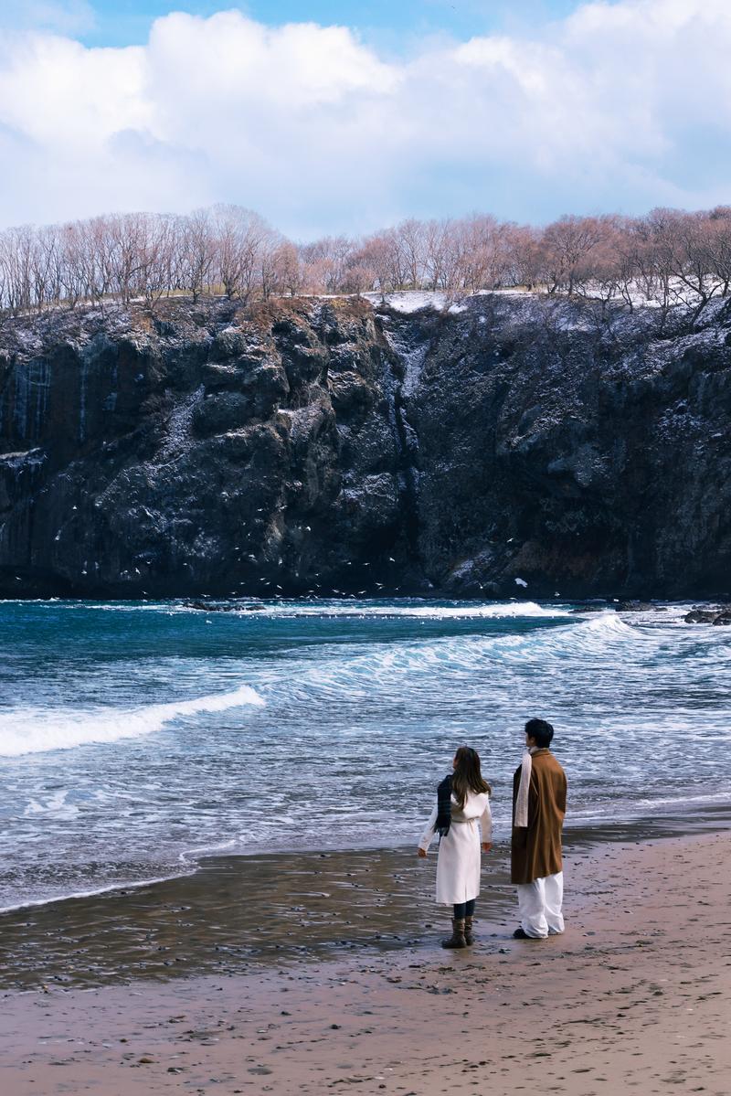 小樽悬崖海边 第36张 日本婚纱照 日本旅拍 小樽婚纱照 日本尼鹿摄影