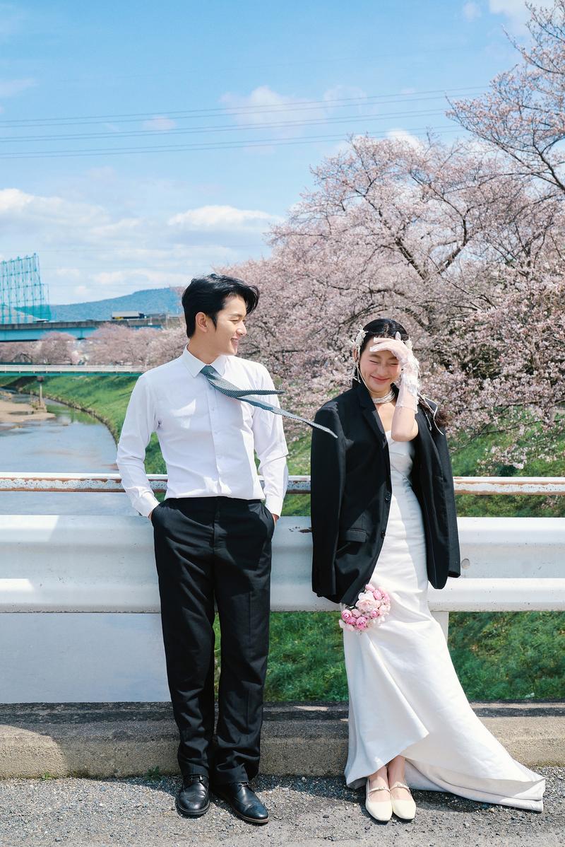 奈良列车樱花婚纱 日本婚纱照 日本旅拍