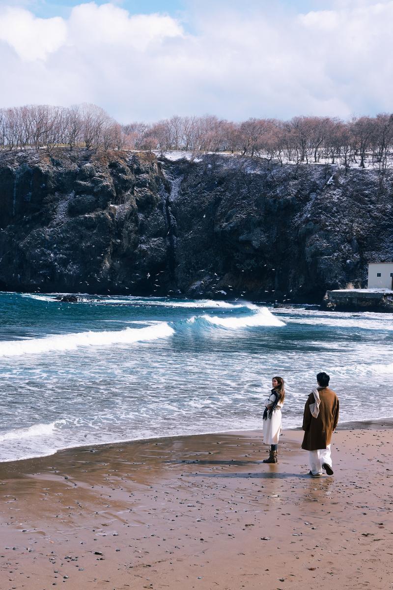 小樽悬崖海边 第33张 日本婚纱照 日本旅拍 小樽婚纱照 日本尼鹿摄影