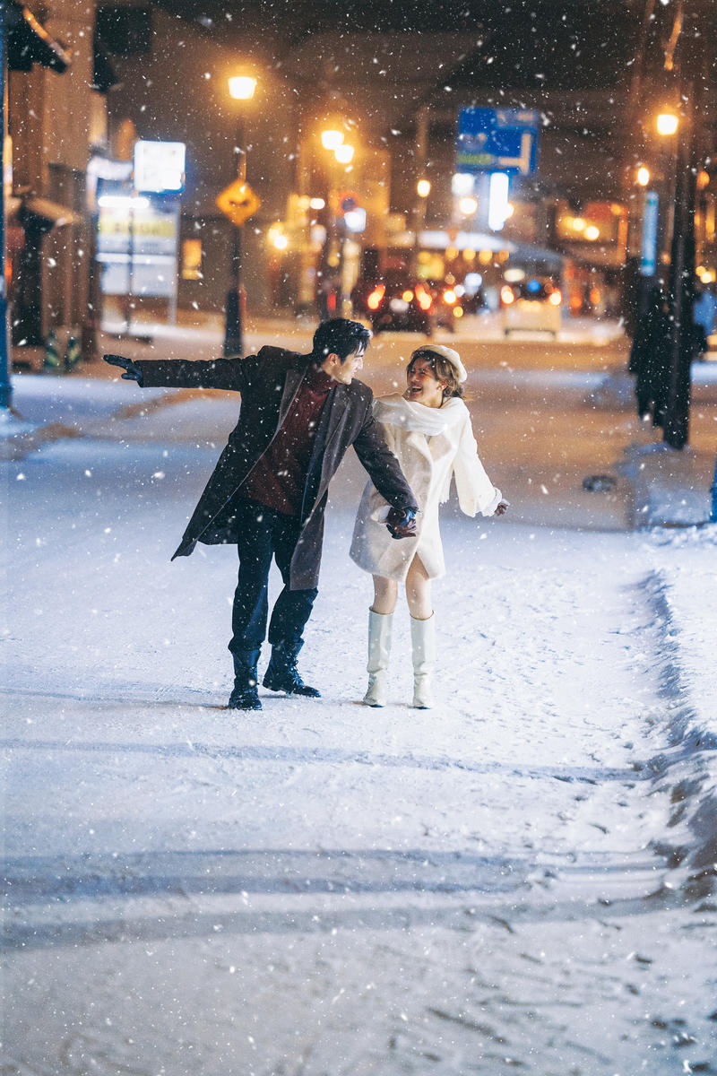 北海道的雪夜 第37张 日本婚纱照 日本旅拍 北海道婚纱照 日本雪景婚纱照 日本尼鹿摄影