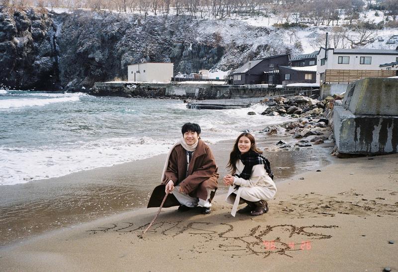 小樽悬崖海边 第12张 日本婚纱照 日本旅拍 小樽婚纱照 日本尼鹿摄影