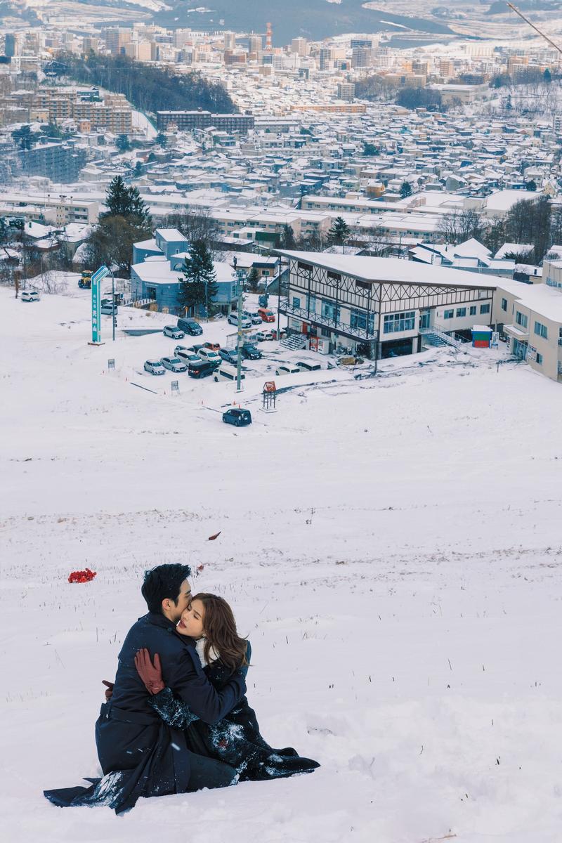 北海道的小樽天狗山 第133张 日本婚纱照 日本旅拍 北海道婚纱照 小樽婚纱照 日本雪景婚纱照 日本尼鹿摄影