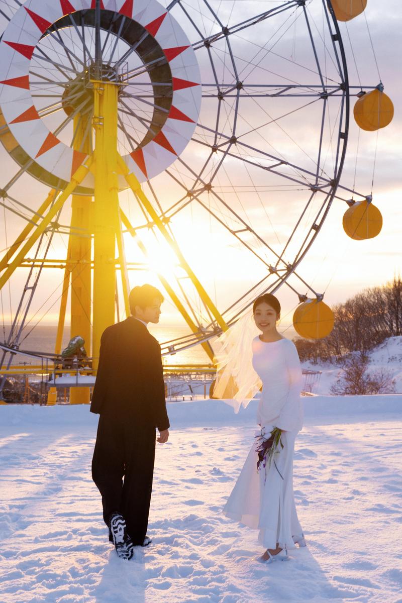 小樽摩天轮 第4张 日本婚纱照 日本旅拍 小樽婚纱照 日本尼鹿摄影
