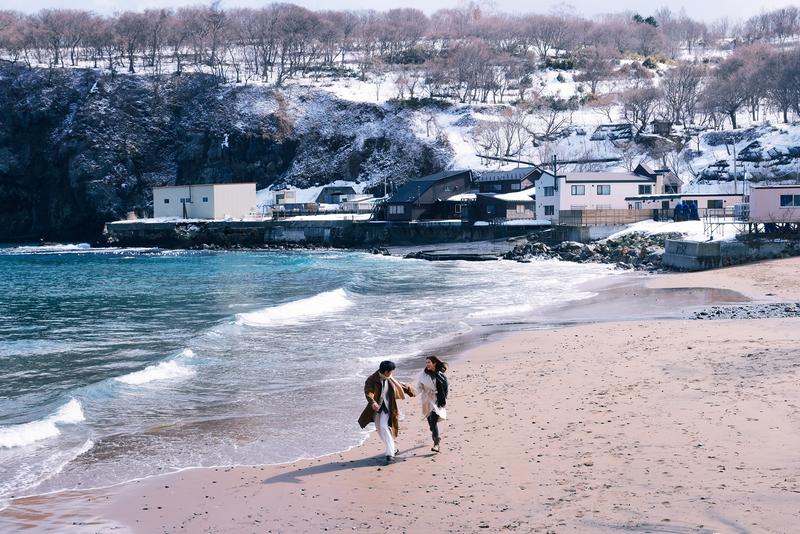 小樽悬崖海边 第17张 日本婚纱照 日本旅拍 小樽婚纱照 日本尼鹿摄影
