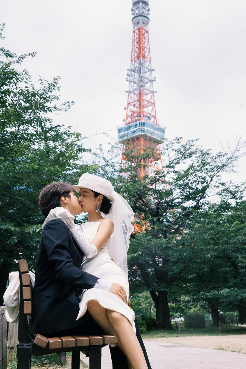 东京塔下 第7张 日本婚纱照 日本旅拍 东京旅拍 日本尼鹿摄影