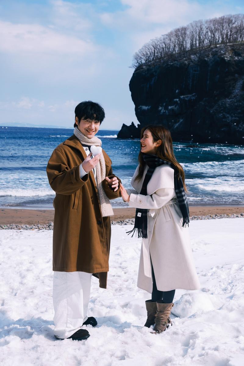 小樽悬崖海边 第31张 日本婚纱照 日本旅拍 小樽婚纱照 日本尼鹿摄影