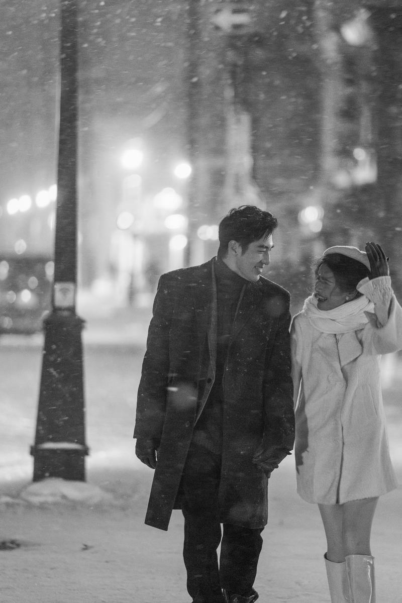 北海道的雪夜 第3张 日本婚纱照 日本旅拍 北海道婚纱照 日本雪景婚纱照 日本尼鹿摄影