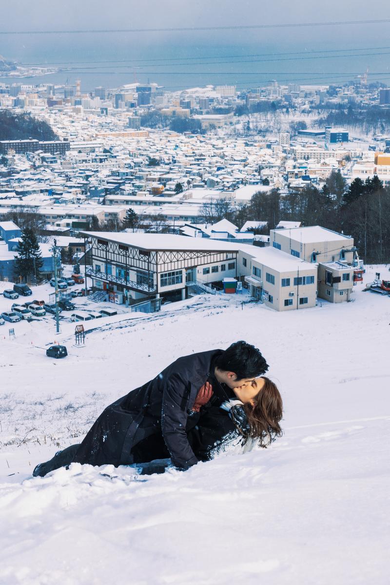 北海道的小樽天狗山 第124张 日本婚纱照 日本旅拍 北海道婚纱照 小樽婚纱照 日本雪景婚纱照 日本尼鹿摄影