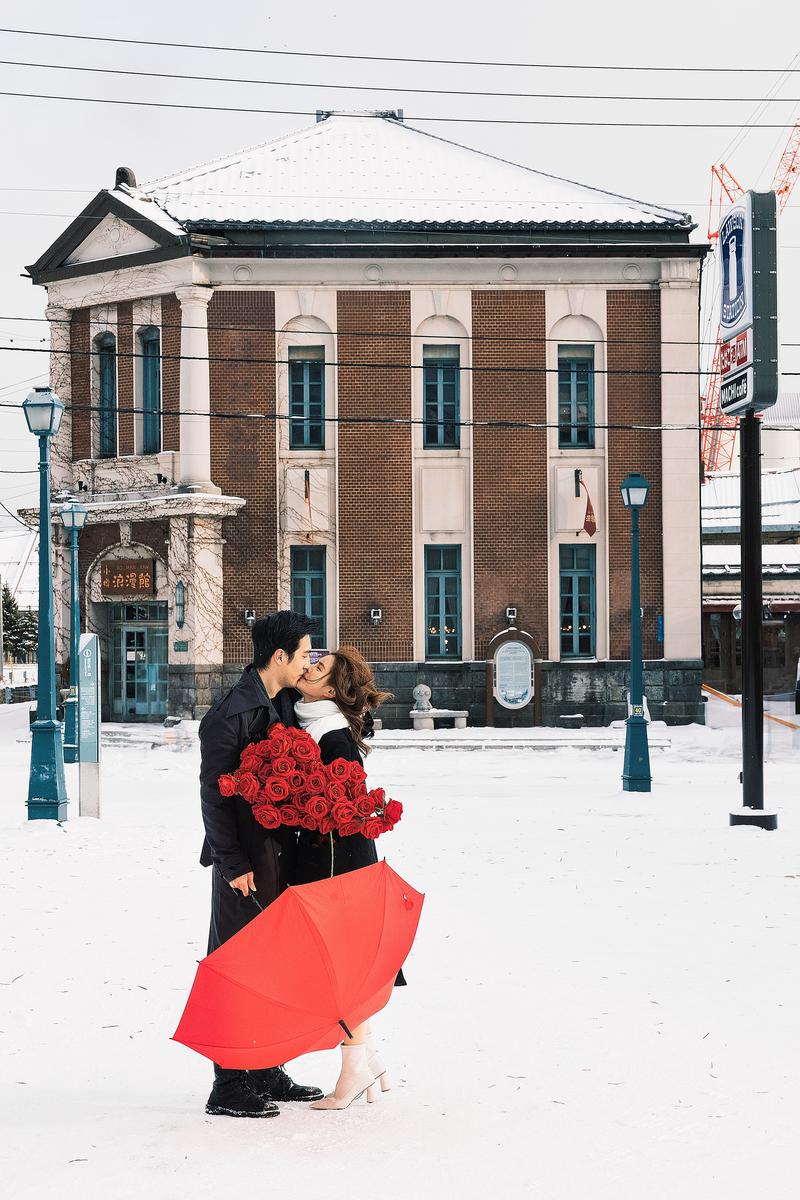 北海道的小樽天狗山 第6张 日本婚纱照 日本旅拍 北海道婚纱照 小樽婚纱照 日本雪景婚纱照 日本尼鹿摄影