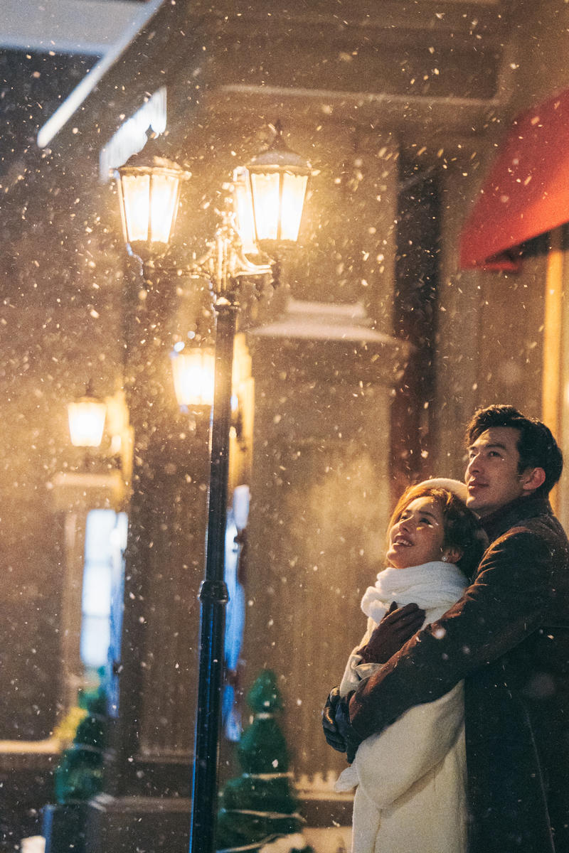 北海道的雪夜 第5张 日本婚纱照 日本旅拍 北海道婚纱照 日本雪景婚纱照 日本尼鹿摄影