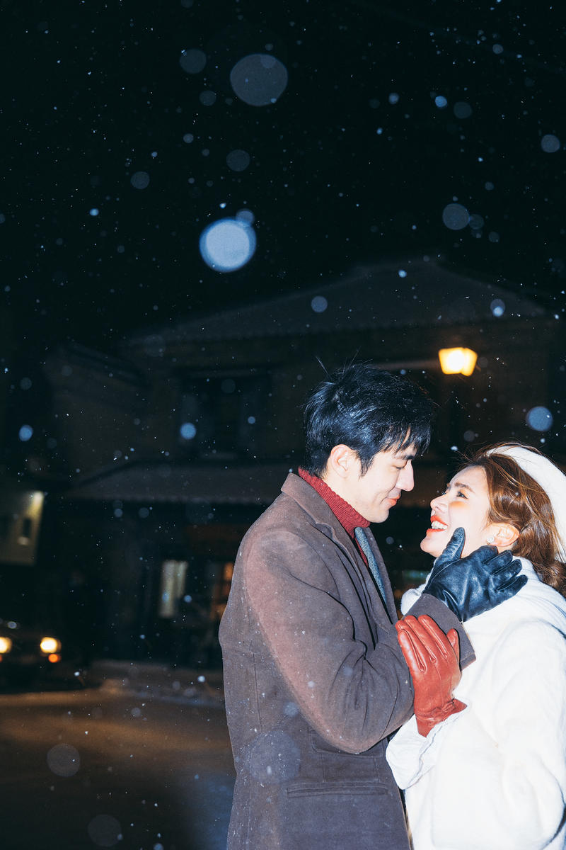 北海道的雪夜 第31张 日本婚纱照 日本旅拍 北海道婚纱照 日本雪景婚纱照 日本尼鹿摄影
