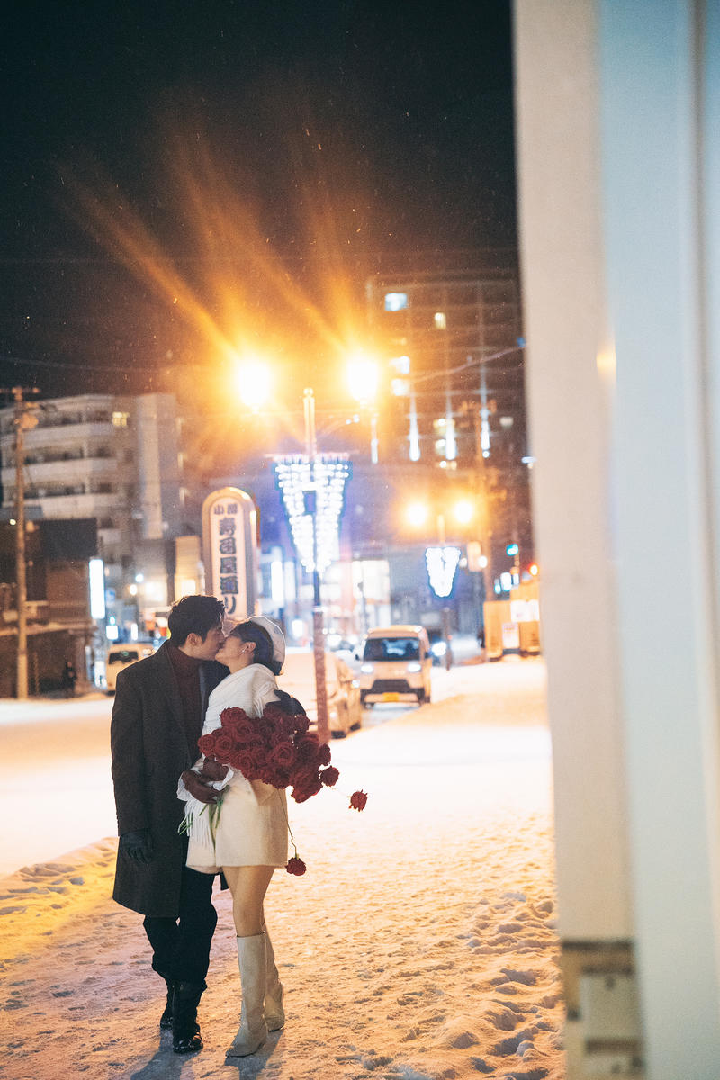 北海道的雪夜 第19张 日本婚纱照 日本旅拍 北海道婚纱照 日本雪景婚纱照 日本尼鹿摄影