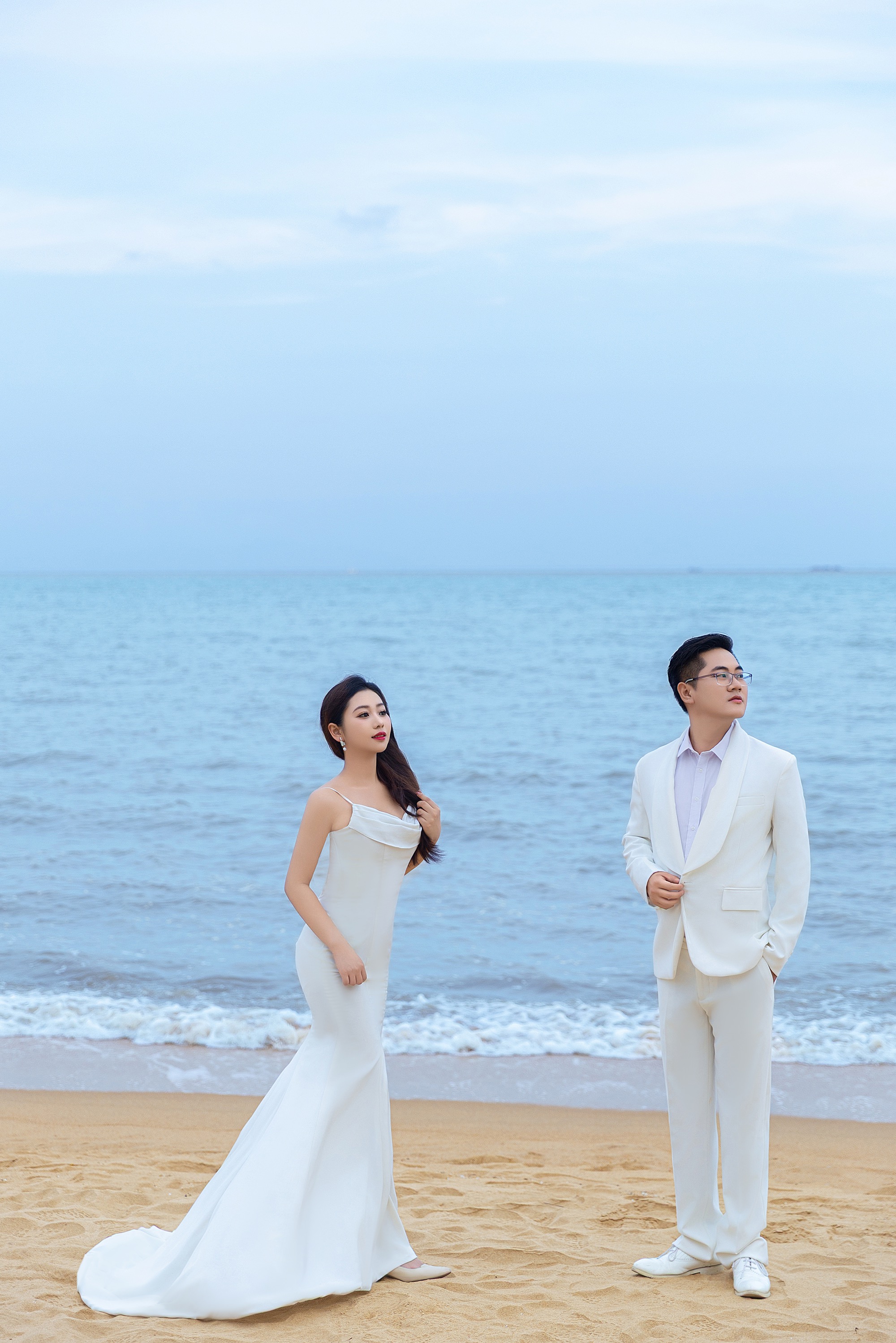 海景沙滩婚纱照拍摄